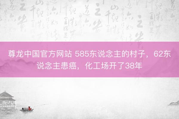 尊龙中国官方网站 585东说念主的村子,62东说念主患癌,化工场开了38年