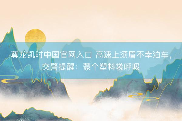 尊龙凯时中国官网入口 高速上须眉不幸泊车，交警提醒：蒙个塑料袋呼吸