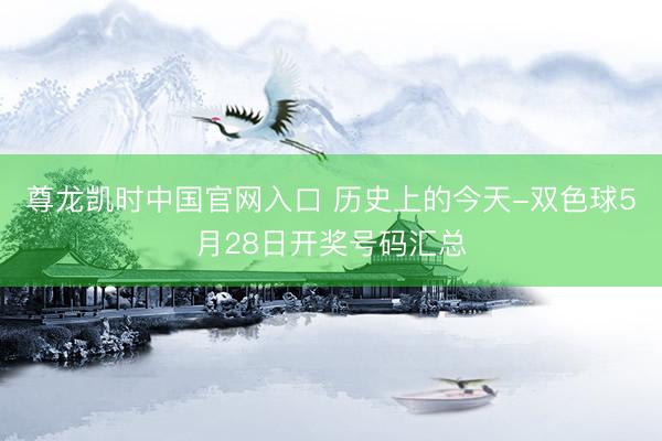 尊龙凯时中国官网入口 历史上的今天-双色球5月28日开奖号码汇总
