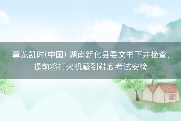 尊龙凯时(中国) 湖南新化县委文书下井检查，提前将打火机藏到鞋底考试安检