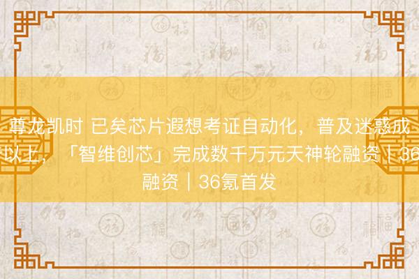 尊龙凯时 已矣芯片遐想考证自动化,普及迷惑成果10倍以上,「智维创芯」完成数千万元天神轮融资|36氪首发