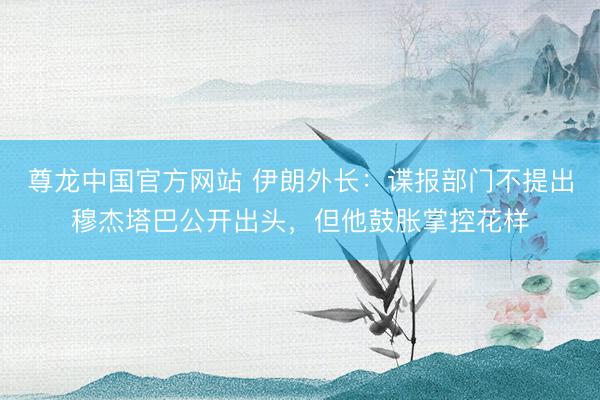 尊龙中国官方网站 伊朗外长：谍报部门不提出穆杰塔巴公开出头，但他鼓胀掌控花样
