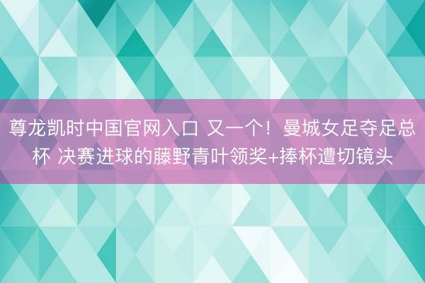 尊龙凯时中国官网入口 又一个!曼城女足夺足总杯 决赛进球的藤野青叶领奖+捧杯遭切镜头