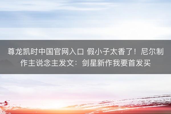 尊龙凯时中国官网入口 假小子太香了!尼尔制作主说念主发文:剑星新作我要首发买
