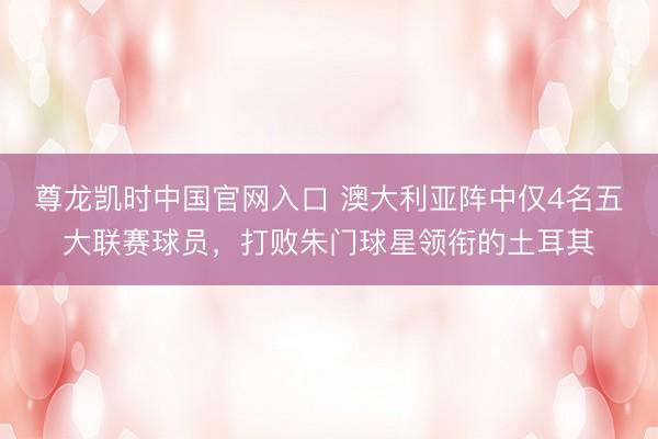 尊龙凯时中国官网入口 澳大利亚阵中仅4名五大联赛球员，打败朱门球星领衔的土耳其