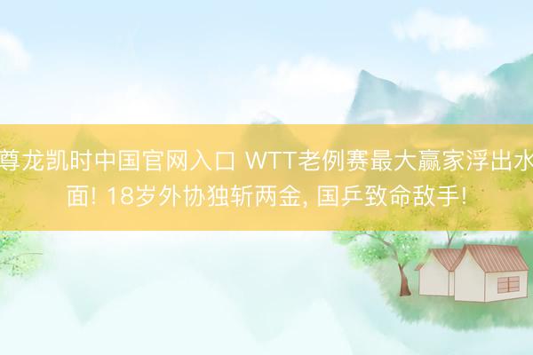 尊龙凯时中国官网入口 WTT老例赛最大赢家浮出水面! 18岁外协独斩两金， 国乒致命敌手!
