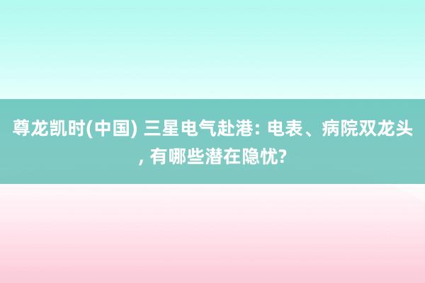 尊龙凯时(中国) 三星电气赴港: 电表、病院双龙头, 有哪些潜在隐忧?
